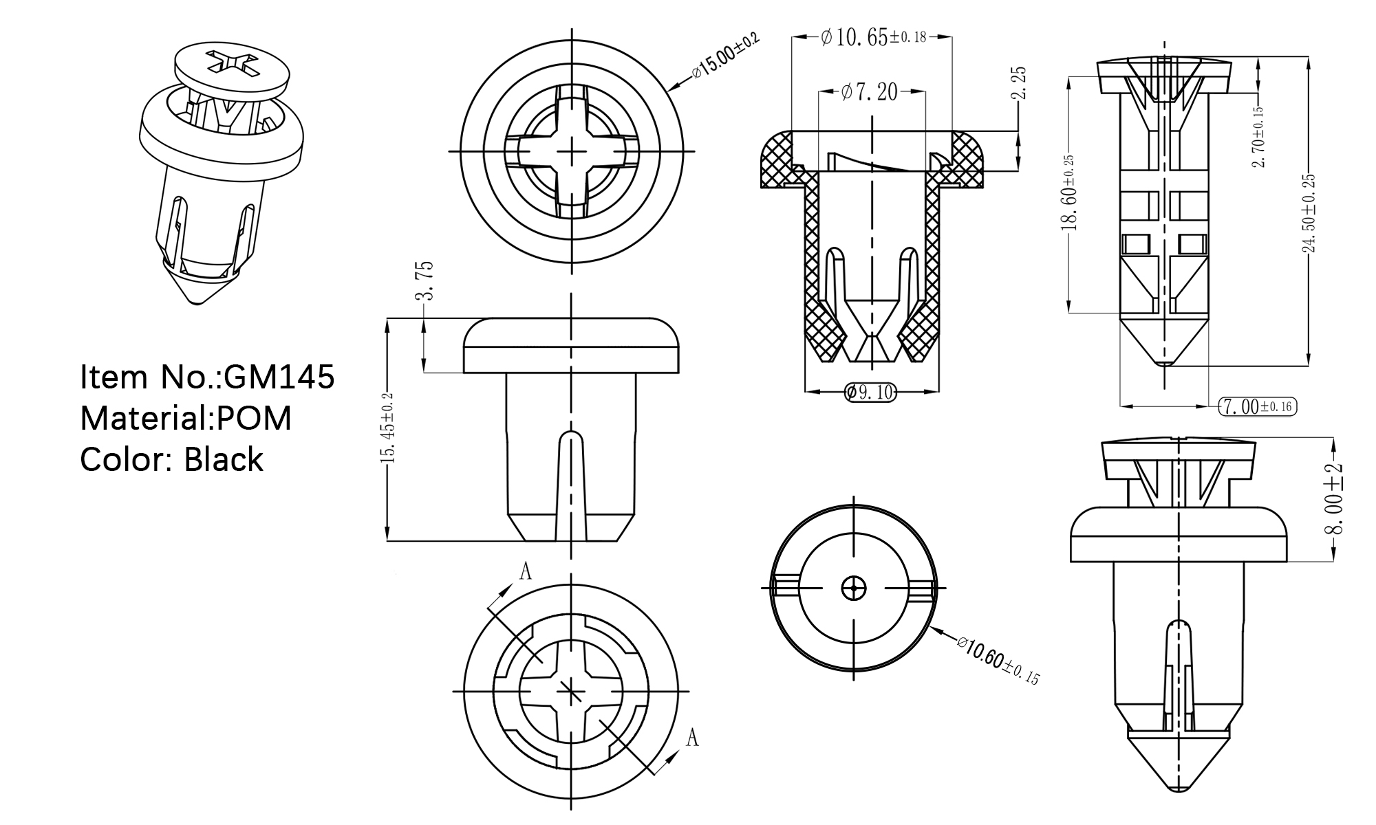 Push-in Rivet GM-145